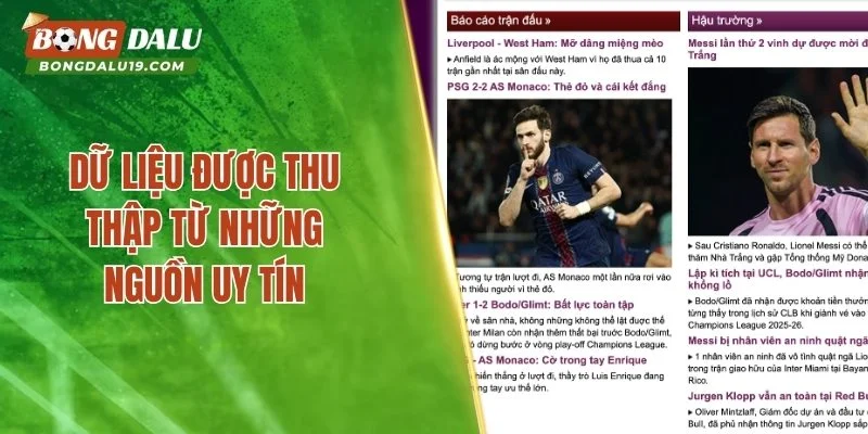 Dữ liệu được thu thập từ những nguồn uy tín