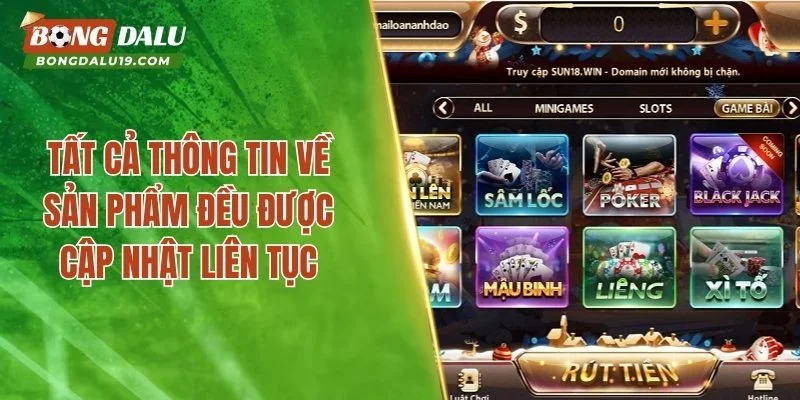 Tất cả thông tin về sản phẩm đều được cập nhật liên tục